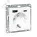 Механизм розетки с USB-A+С - 2шт, 16А, с заземлением, со шторками, белый Эпика EKF Механизм розетки с USB-A+С - 2шт, 16А, с заземлением, со шторками, белый Эпика EKF