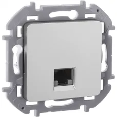 Розетка компьютерная RJ45 категория 6 UTP алюминий INSPIRIA