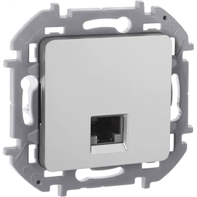 Розетка компьютерная RJ45 категория 6 UTP алюминий INSPIRIA