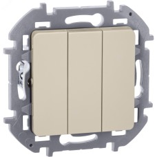 Выключатель 3-клавишный 10АХ слоновая кость INSPIRIA