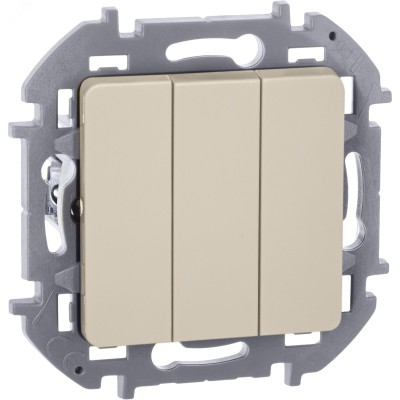 Выключатель 3-клавишный 10АХ слоновая кость INSPIRIA