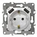 12-4109-01 ЭРА Розетка 2P+E 16A-250В, штор. с 2xUSB 5В-3А, Эра12, белый (10/100/2000)