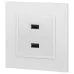 14-4110-01 ЭРА Устройство зарядное USB, 230В/5В-2100мА, IP20, Эра Elegance, белый (6/60/1920)