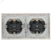 BRITE Комплект 1-местная с заземлением с защитными шторками и крышкой 16А IP44 2 штуки в сборе с двойной рамкой РСбш10-3-44-БрБ белый
