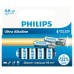 Батарейки Philips LR6E8W/51 АА алкалиновые 1,5v 8 шт. LR6-8BL Ultra (8/160/19200)