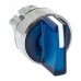 Исполнительный механизм переключателя ХB4 синий на 2 положения возвратный без фиксации, с подсветкой с короткой ручкойой IP65
