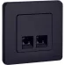 Розетка компьютерная двойная RJ45 категория 6 UTP антрацит INSPIRIA