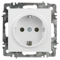 Розетка Intro Accent 6-202-01 2P+E Schuko, 16А-250В, IP20, СУ, AL/CU, белый