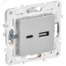 SKANDY Розетка USB A+C 18Вт SK-R13S серебряный IEK