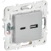 SKANDY Розетка USB A+C 18Вт SK-R13S серебряный IEK