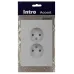 Розетка Intro Accent 6-204-01 2х2P, 16А-250В, IP20, СУ, AL/CU, белый