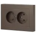 Розетка Intro Accent 6-204-08 2х2P, 16А-250В, IP20, СУ, AL/CU, бронза