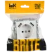 BRITE Розетка 1-местная с заземлением с защитными шторками 16А с USB A+A 5В 2,1А РЮш10-1-БрАБ арктический белый IEK