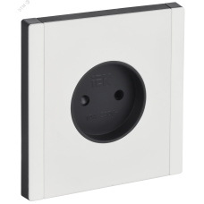 FORTE&PIANO Розетка 1-местная без заземления с защитными шторками винтовое крепление 10А FP217M металл белый IEK