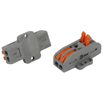 Клемма ЭРА NO-225-453 проходная с монтажной площадкой 222-2412Р с рычагами 2 полюса 0.08-2.5/4 мм2 (упаковка 2 шт.)