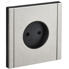 FORTE&PIANO Розетка 1-местная без заземления с защитными шторками винтовое крепление 10А FP717M металл никель IEK