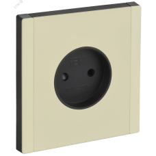 FORTE&PIANO Розетка 1-местная без заземления с защитными шторками винтовое крепление 10А FP817M металл слоновая кость IEK