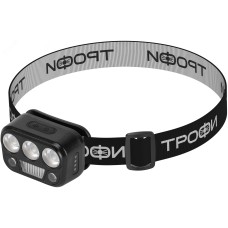 Фонарь налобный светодиодный Трофи GA-105 аккумуляторный 3+3+3 Bт сенсорное управление 5 режимов
