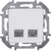 Розетка компьютерная двойная RJ45 категория 6 UTP белый INSPIRIA