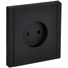 FORTE&PIANO Розетка 1-местная без заземления с защитными шторками винтовое крепление 10А FP117M металл черный IEK