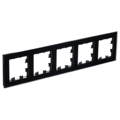 ATLASDESIGN NATURE рамка пятипостовая, ОРГАНИЧЕСКОЕ СТЕКЛО ЧЕРНЫЙ