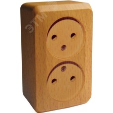 ЭТЮД О/У двойная РОЗЕТКА без заземления без шторок 16А 250B. БУК. Россия