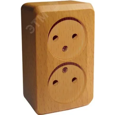 ЭТЮД О/У двойная РОЗЕТКА без заземления без шторок 16А 250B. БУК. Россия