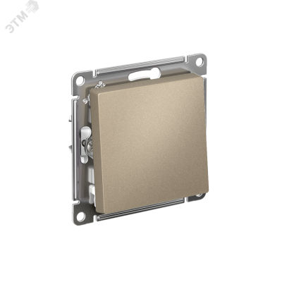 ATLASDESIGN ВЫКЛЮЧАТЕЛЬ с самовозвратом, сх.1, 10АХ, быстрозажимные клеммы, ШАМПАНЬ