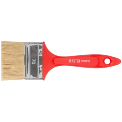 Кисть флейцевая, толщ. 16 мм, 70 ПБT/30 светлая натур. щетина, нерж.обжим, пласт. ручка, ширина 70 мм