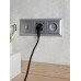 BRITE Розетка с заземлением с защитными шторками 16А с USB A+C 18Вт РЮш11-1-БрА алюминий