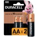 Duracell батарейки щелочные размера AA, 2 шт. в упаковке