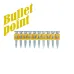 Гвозди усиленные для монтажного пистолета по бетону и металлу MG bullet point 3,05х25 мм (1000шт)