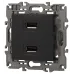 14-4110-05 ЭРА Устройство зарядное USB, 230В/5В-2100мА, IP20, Эра Elegance, антрацит (6/60/1920)
