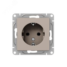 Механизм розетки  16А  с заземлением  без шторок  кремовый Эпика EKF