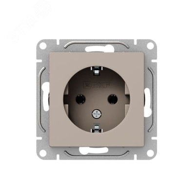 Механизм розетки  16А  с заземлением  без шторок  кремовый Эпика EKF