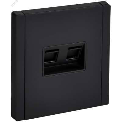 FORTE&PIANO Розетка компьютерная двойная RJ45 кат.5E FP133M металл черный IEK