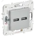 SKANDY Розетка USB A+A 3,1А SK-R15S серебряный IEK