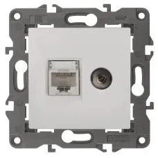 14-3110-01 ЭРА Розетка RJ45+TV, IP20, белый (10/100/3200)