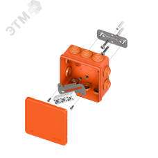 Коробка огнестойкая E45 100х100х50мм с клеммниками 6 полюсов 0,5-4мм2 IP55 HF EKF