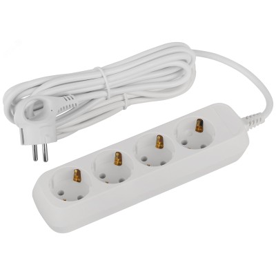 Удлинитель электрический ЭРА UDL-10-450-E Greenline 4 розетки с заземлением 5м ПВС 3x0.75мм2