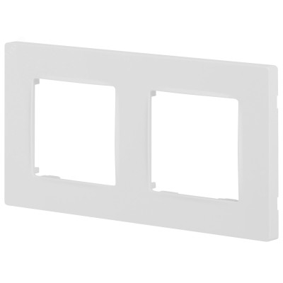 Рамка для розеток и выключателей ЭРА Серия 12 12-5202-01М на 2 поста, Классик, белый матовый