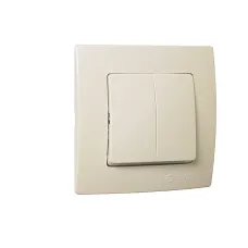 Lillium Natural Kare Выключатель с/у 2-кл. кремовый. 250В 10А