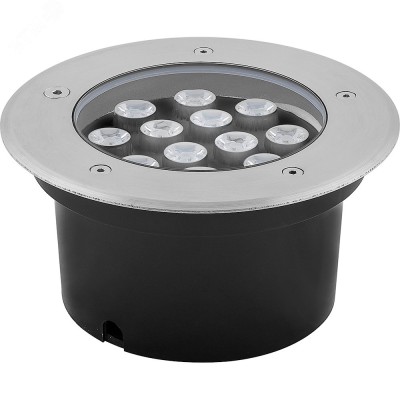 Светильник тротуарный,12LED теплый белый, 12W, 180xH85mm, внутренний диаметр: 130mm, IP 67, SP4114, артикул 32021