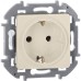 Розетка 1-местная с заземлением без защитных шторок 16А слоновая кость INSPIRIA