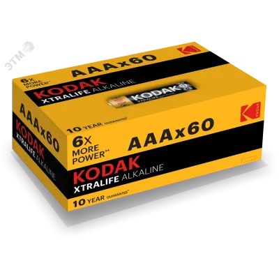 Батарейки Kodak LR03-60 (4S) colour box XTRALIFE Alkaline [K3A-60] (60/1200/38400)
