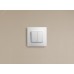 Выключатель 2-клавишный с подсветкой/индикацией 10А безвинтовое крепление белый ETIKA