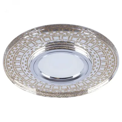 Светильник потолочный встраиваемый со светодиодной подсветкой 15LED*2835 SMD 4000K, MR16 50W G5.3,прозрачный, золото, CD981 с драйвером в комплекте