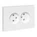 Эпика Механизм розетки двойной 16А без заземления без шторок с рамкой белый EKF Эпика Механизм розетки двойной 16А без заземления без шторок с рамкой белый EKF