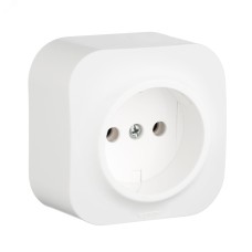 Розетка 1-местная для открытой установки без заземления без защитных шторок 16А белый QUTEO