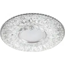 Светильник потолочный встраиваемый со светодиодной подсветкой 15LEDx2835 SMD 4000K, MR16 50W G5.3, прозрачный, CD942 с драйвером в комплекте